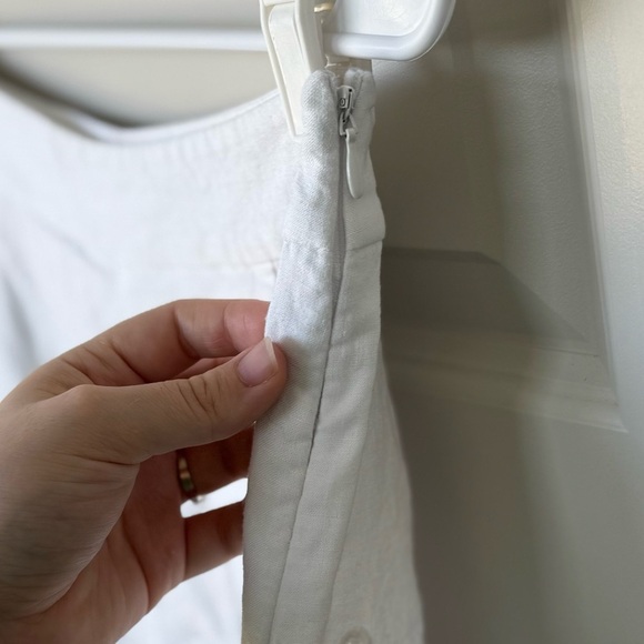 H&M Women’s White Linen Blend Broderie Anglaise Embroidered Shorts Size 6 - Picture 4 of 6